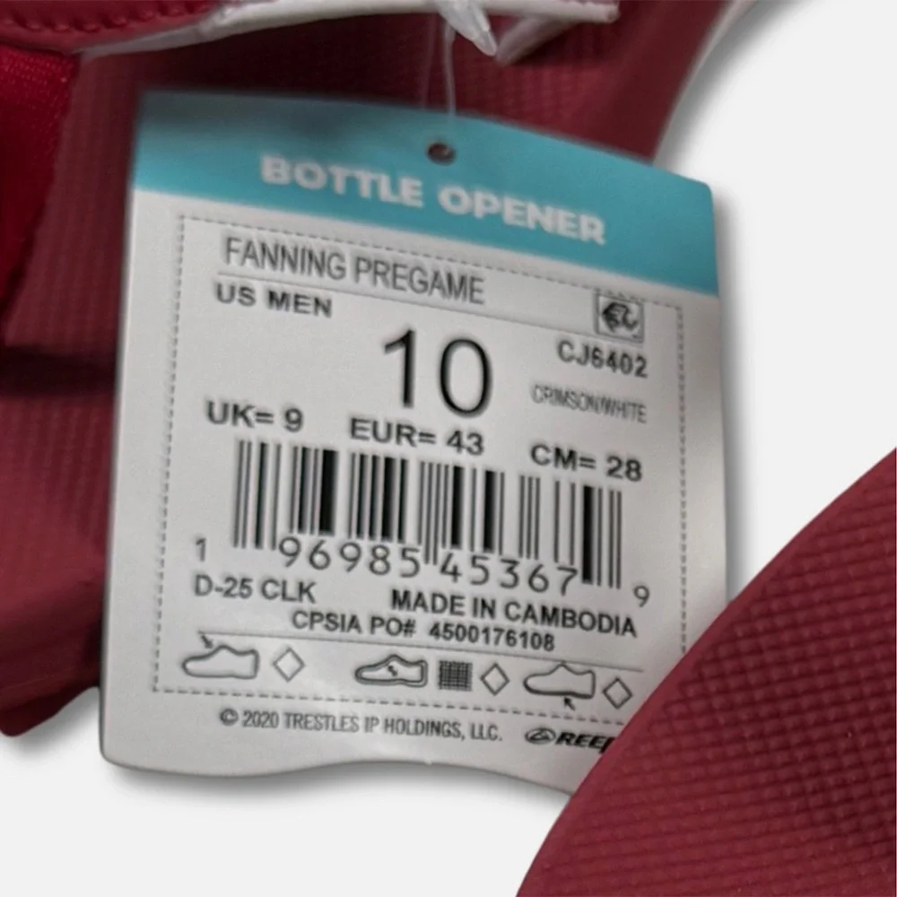 Reef‎ Fanning Pregame / Tailgate Sandals  - NWT Mens 10 Crimson  - #48627-FL2